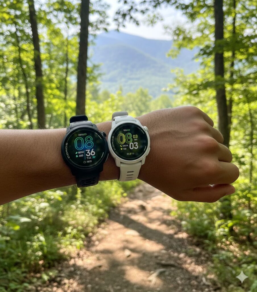 Best Polar Pacer running watch displayed on a runner’s wrist during an outdoor training run